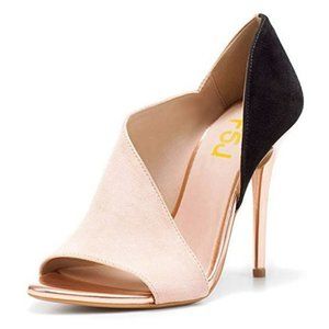 FSJ Sexy Peep Toe Cutout Pumps Sandals D'Orsay